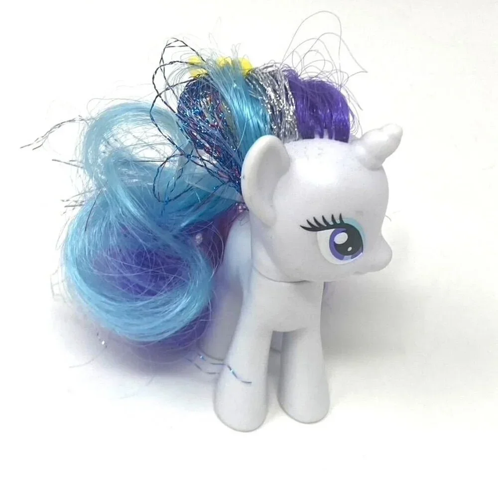 My Little Pony Rainbow Power Rarity Purple Blue Sparkly Hair Clip Collectible